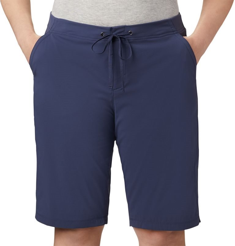 Women's Columbia Anytime Outdoor Long Shorts Navy | Plus Size CA-Q68L0